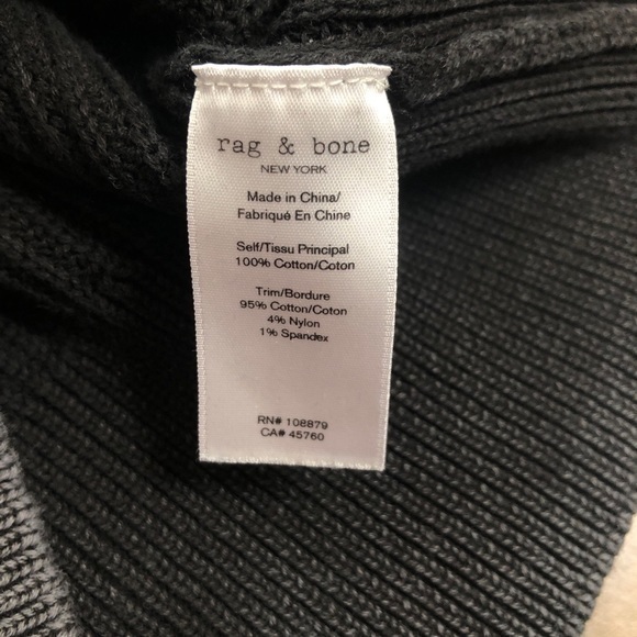 Rag n Bone Dark Gray Black Ribbed Sweater - Picture 2 of 5